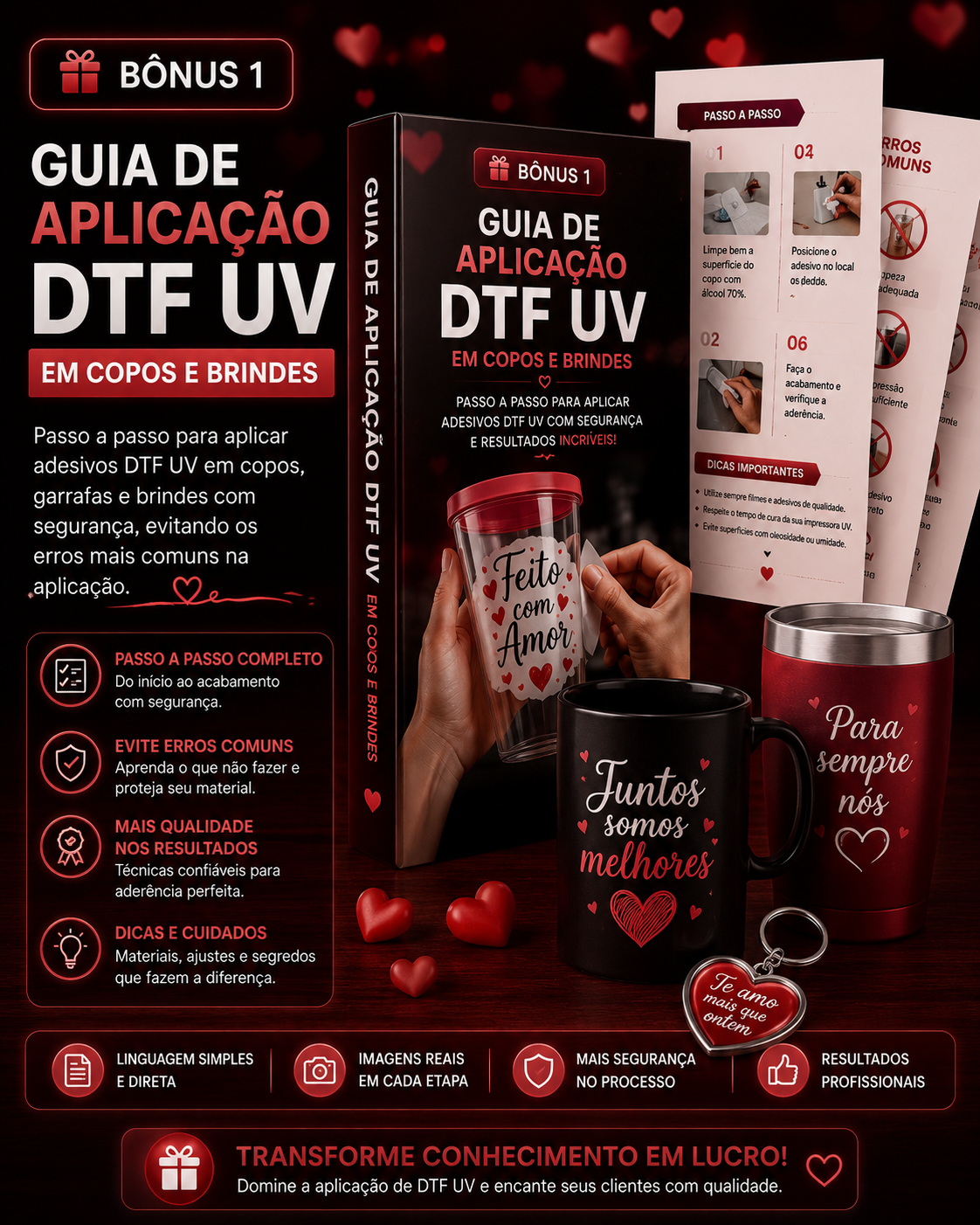 Bônus 01 — Guia de Aplicação DTF UV em Copos e Brindes