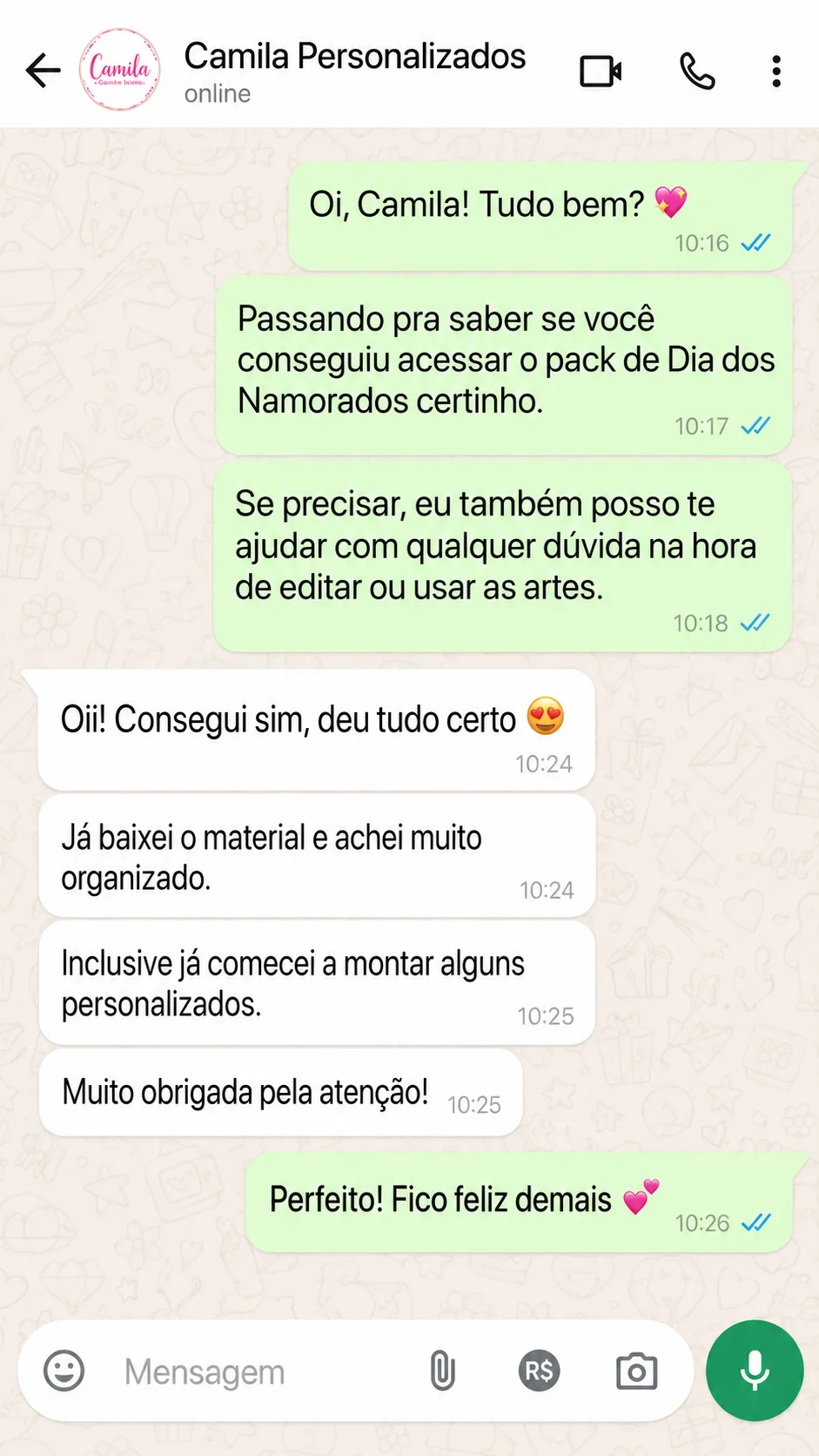 Feedback real de cliente no WhatsApp