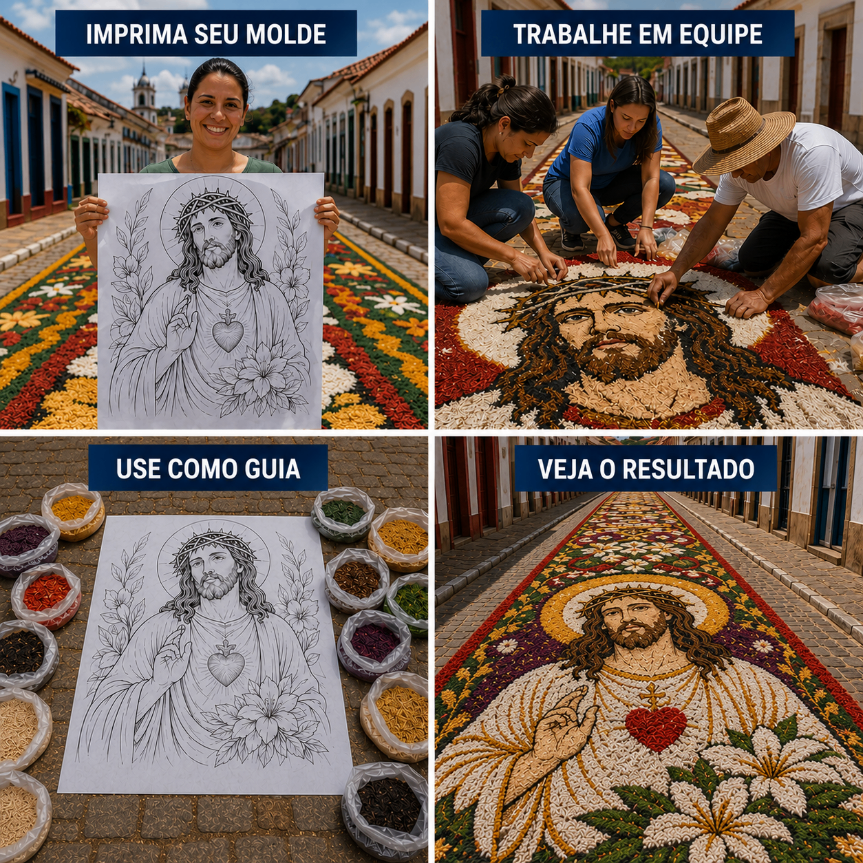Passo a passo: imprima o molde, trabalhe em equipe, use como guia e veja o resultado